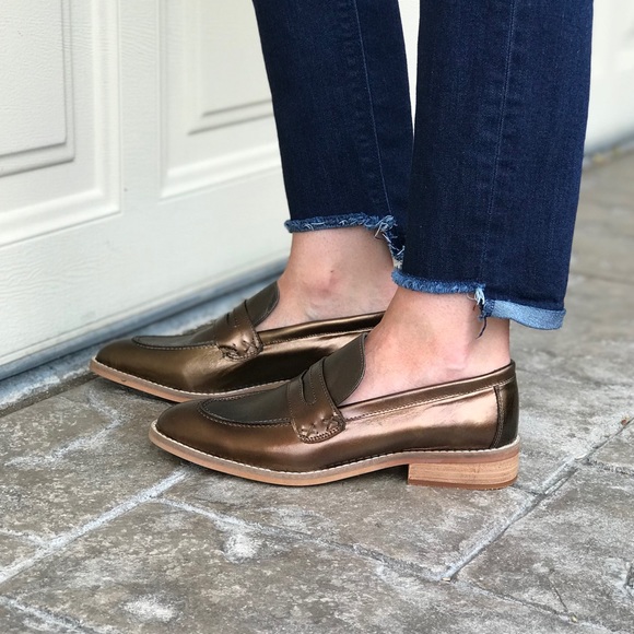 Bronze Mexico Made Leather Boyfriend Oxfords - Picture 6 of 8